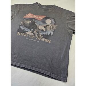 American Eagle Budweiser King of Beers Graphic T-Shirt Black Mens XXL Boxy Fit